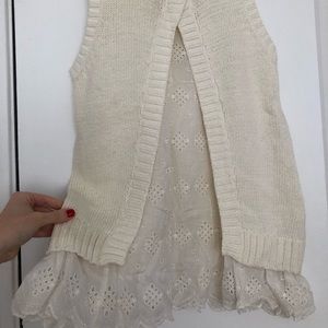 Peekaboo vest knit sweater (worn once) JOHNNY WAS